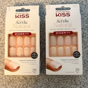 KISS Natural Acrylic Nails with Wider Fit Revolutionary. 2 boxes inc NIB
